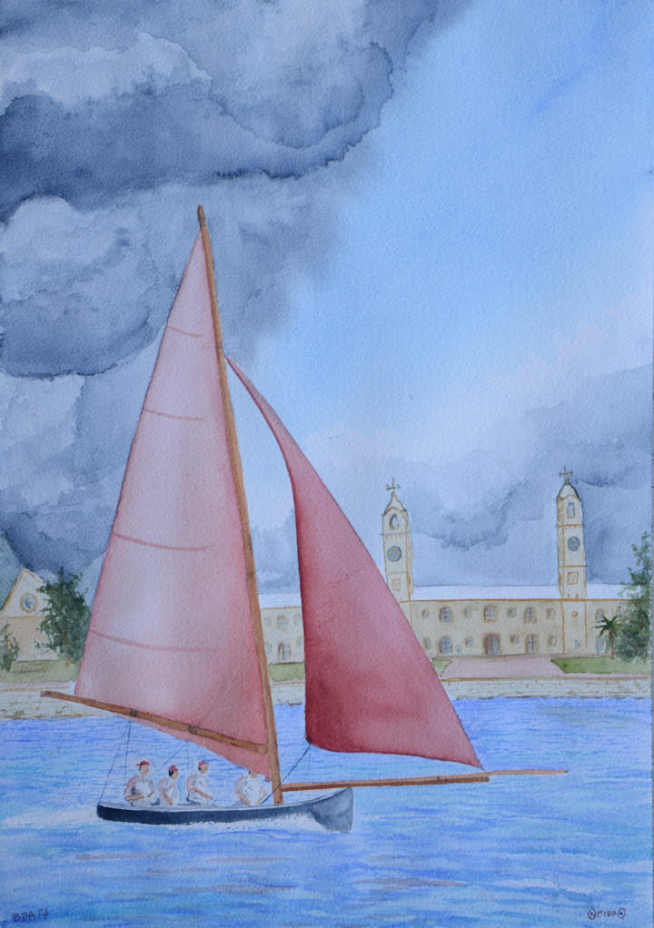 OmorO - Bermuda Dinghy 2 - 2017 - Aquarelle sur papier - 36 x 51 cm